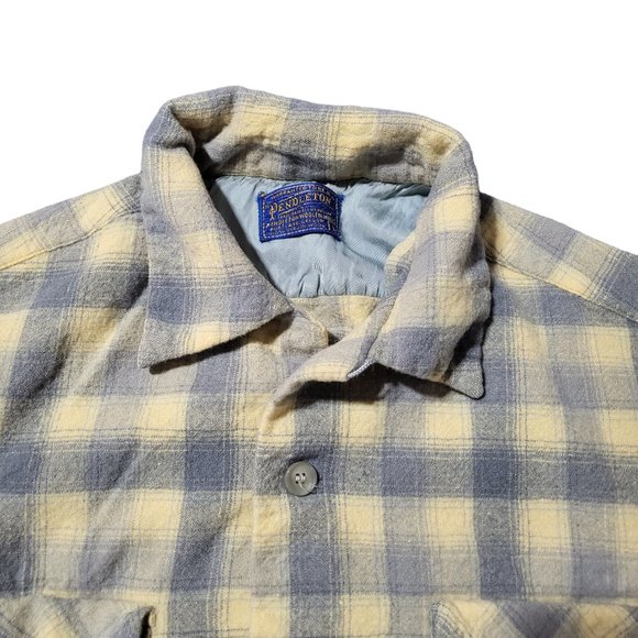 Vintage Men's Pendleton Plaid Button Down Short Sleeves Shirt with Front Pocket - Picture 3 of 9